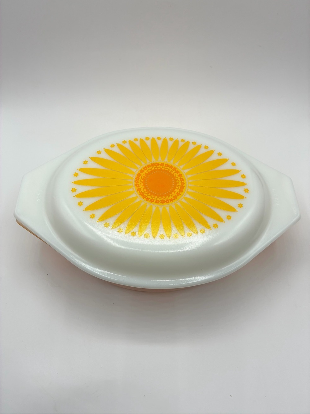 Vintage Pyrex Daisy Sunflower Orange Oval Casserole Dish #043 1.5qt - Picture 2 of 11